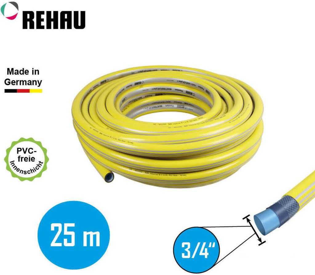 REHAU Gartenschlauch Quattroflex plus + 3/4" 25m