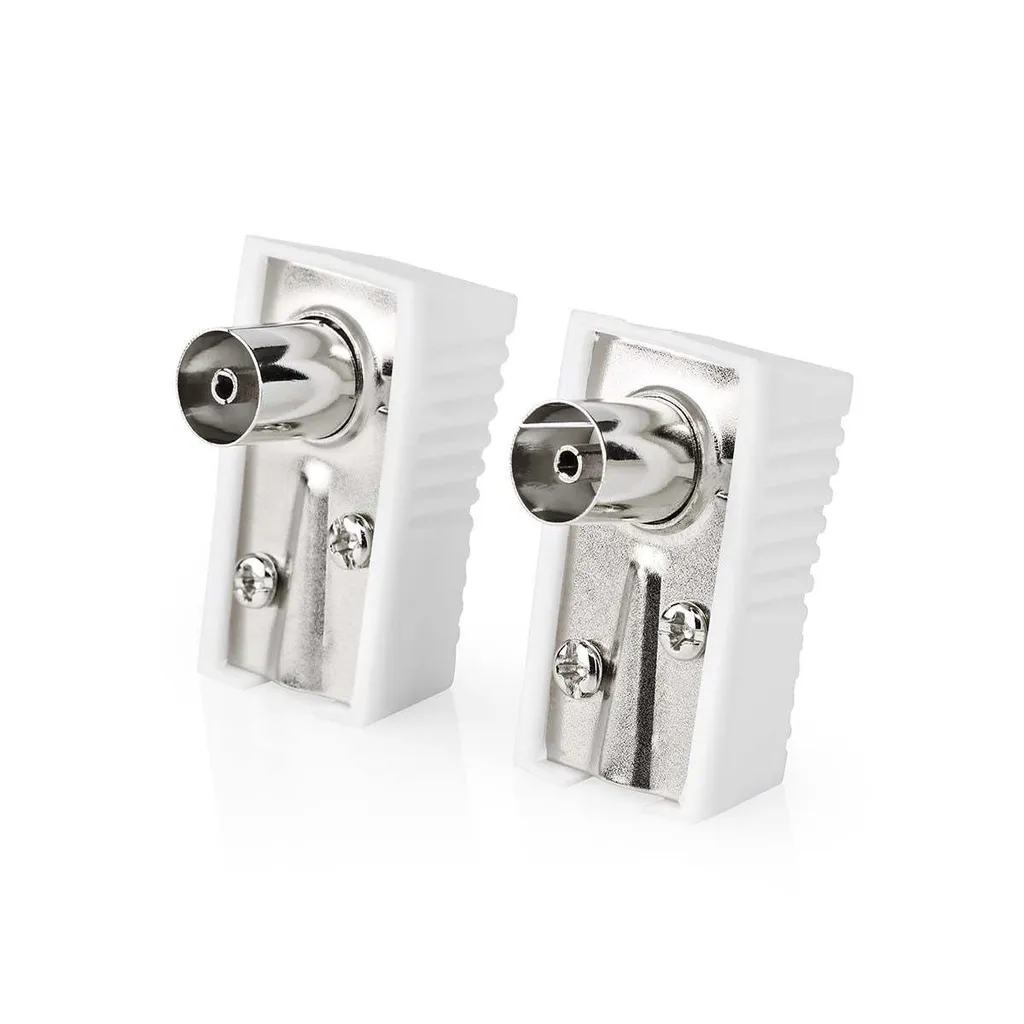 Coppia Adattatori IEC Femmina 90° per Cavo Coassiale 7mm 75 Ohm