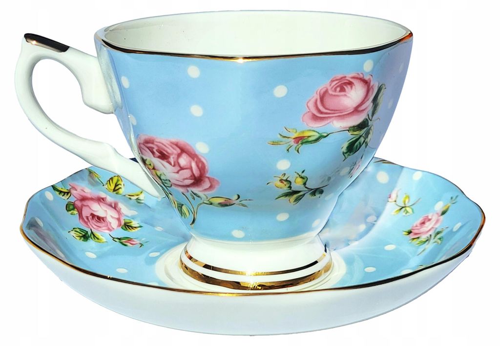 DÜNNER PORZELLANBECHER ES KNOCHENPORZELLAN Blumen Rose IN