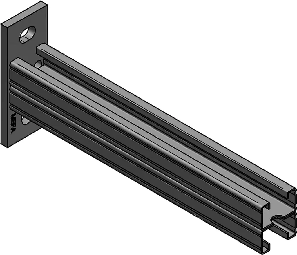 Mensola MEFA profilo a C 45/52, L= 525 mm piano longitudinale gvz, 1 pz.