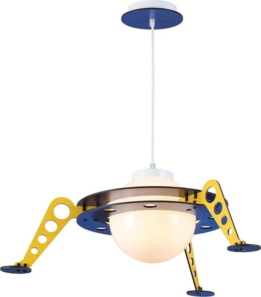 Suspension SPACESHIP en bois MDF D61cm luminaire thématique NASA E27