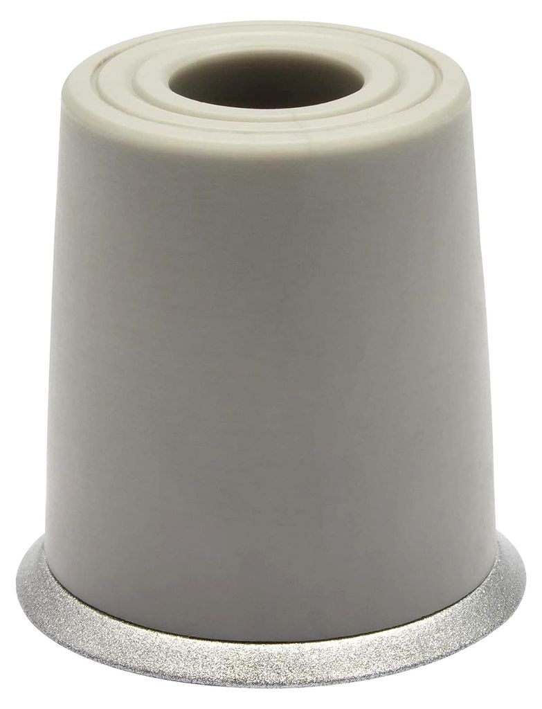 Bodentürstopper/Wandtürstopper VULKANO MIDI - Durchmesser Ø 35 x 35 mm, Basis Edelstahl-Optik, Puffer aus hochwertigem Vollgummi, silber/grau, z...