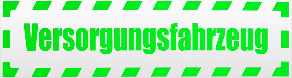 Kiwistar Versorgungsfahrzeug gestreift Magnetschild Schild magnetisch - 60cm Neongrün - Magnetfolie für Auto PKW Kfz