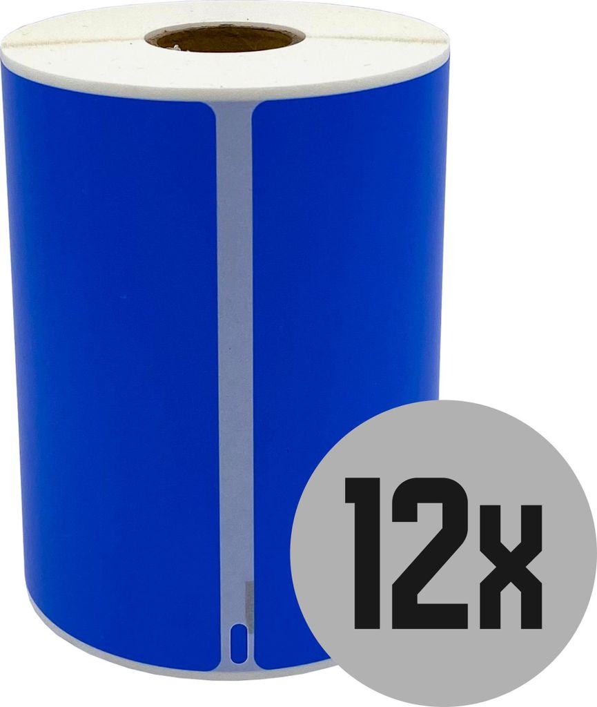 DULA Labels - Kompatibel mit Dymo S0904980 Labels - Blau - Große Versandetiketten - 12 Rollen - 104 x 159 mm - 220 Etiketten pro Rolle