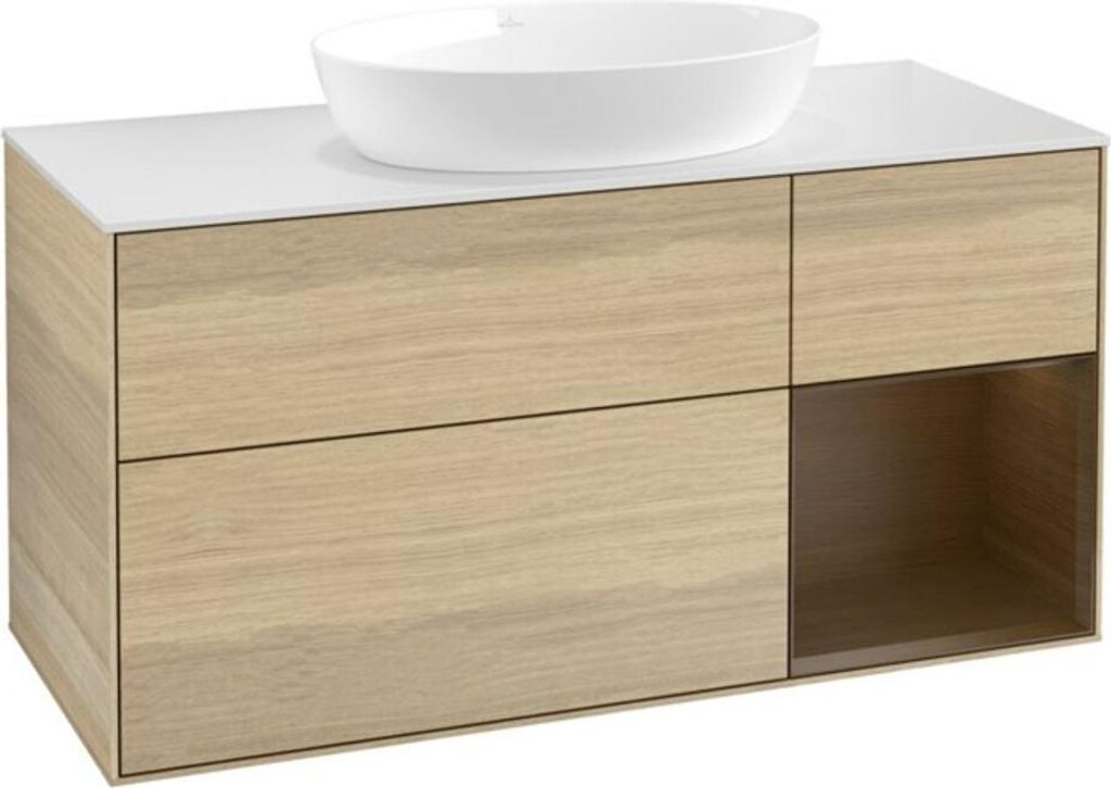 V&B Waschtischunterschrank Wandbeleuchtung Finion 120cm, Pl wh. m, Reg wal ven, Oa ven