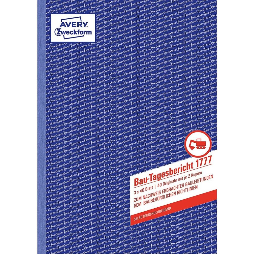 Avery Zweckform® 1777 Rapport journalier de chantier, DIN Image du produit 
