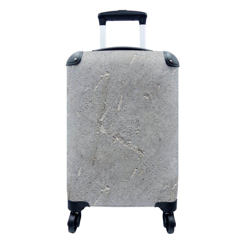 MuchoWow Koffer Handgepäck Trolley Rollkoffer Kleine Reisekoffer mit 4 Rollen - Beton - Muster - Stein - Cabin Size < 55x40x23 cm & 55x40x20 cm ...