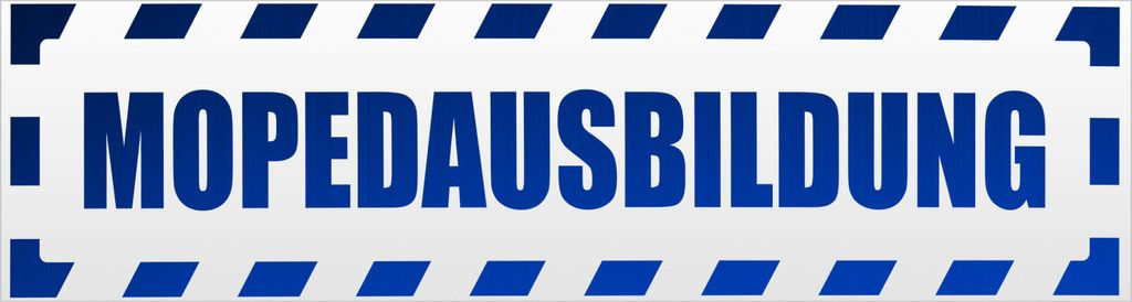 Kiwistar Mopedausbildung gestreift Magnetschild Schild magnetisch - 30cm Blau - reflektierend - Magnetfolie für Auto PKW Kfz