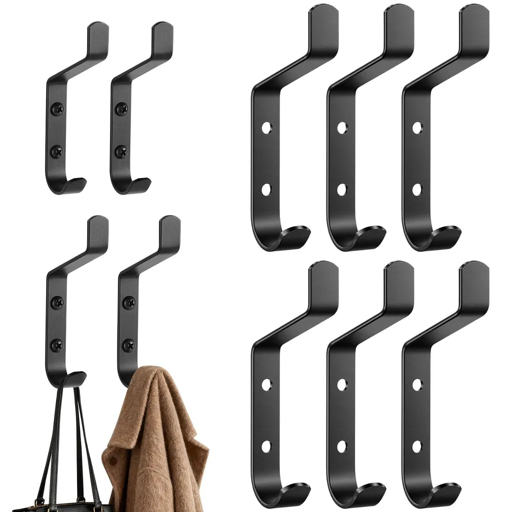 Lot de 10 patères noires à visser pour panneaux acoustiques muraux