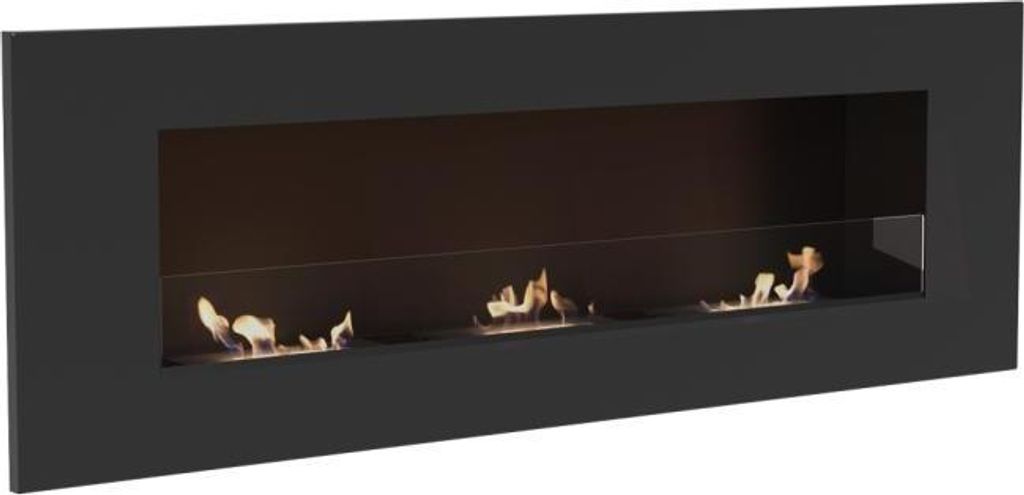 Wandkamin Bioethanol DELTA3 links mit Verglasung