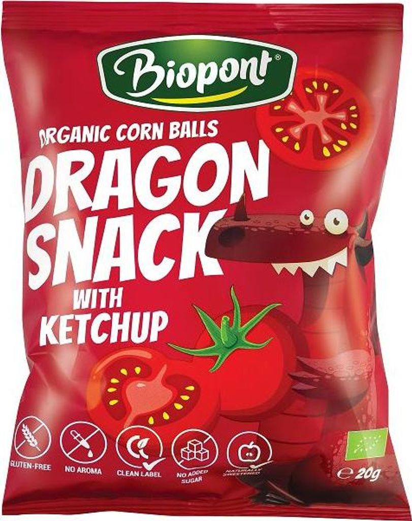GLUTENFREIE -MAISCHIPS MIT KETCHUP-GESCHMACK 20 g – BIOPONT