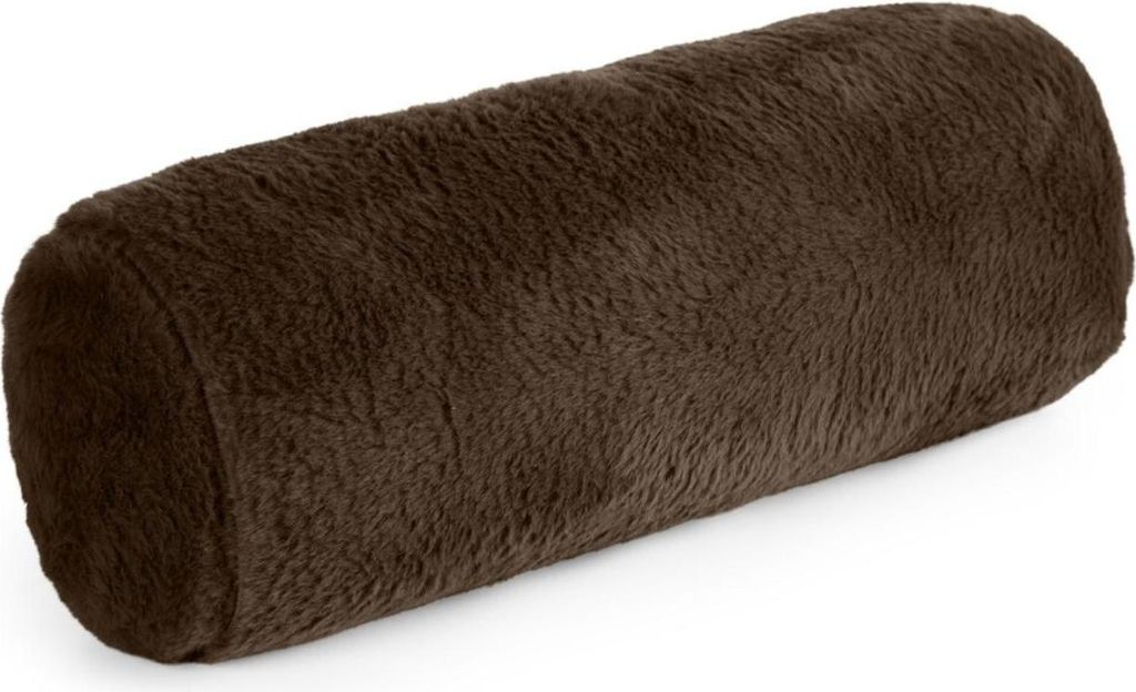 EUROFIRANY | Dekokissen - Zierkissen - Sofakissen - dunkelbraun 15 x 45 cm - Kissenrolle