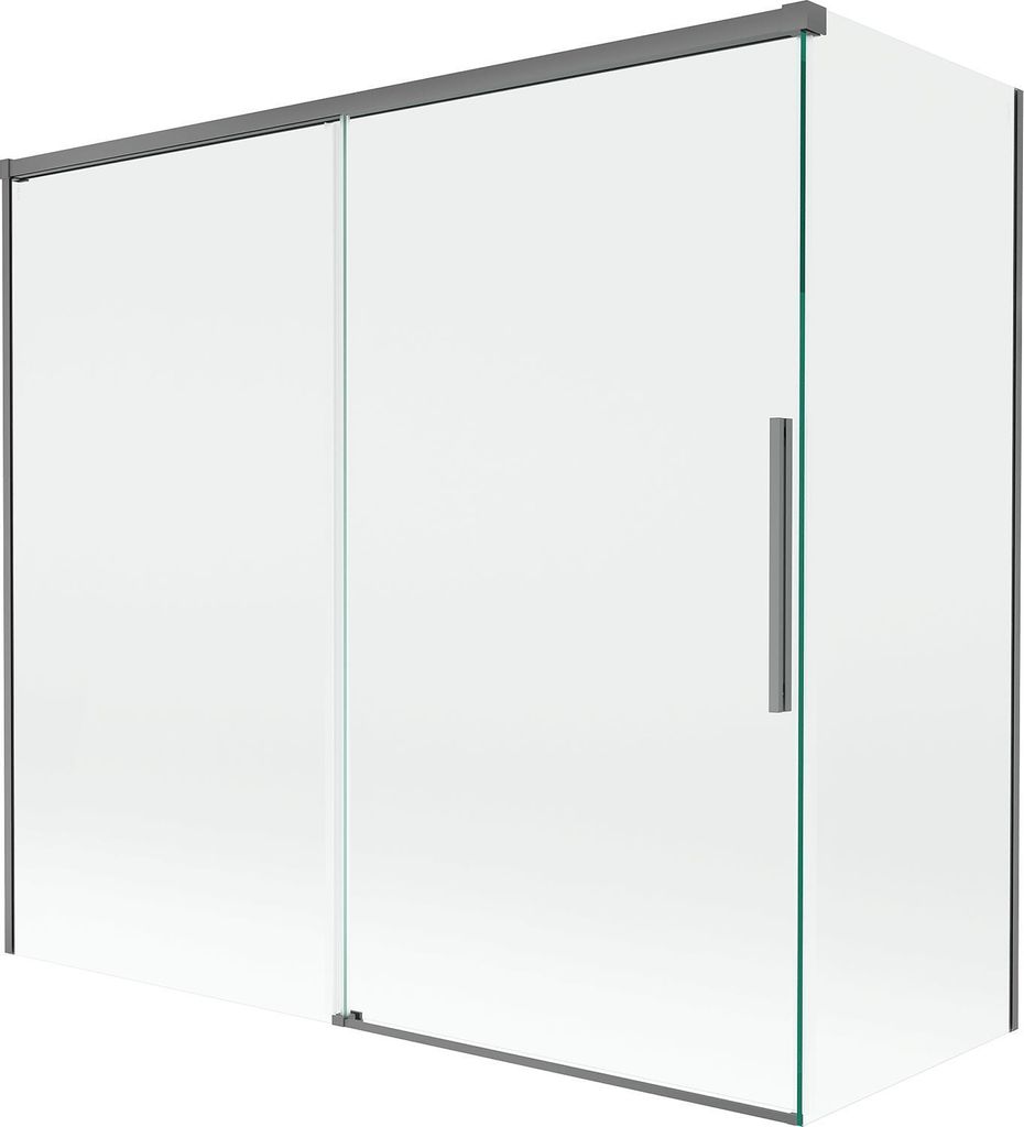 Mexen Rox Badewannenfaltwand 2-teilig verschiebbar 170 + 70 x 150 cm, transparent, Gun Metal - 8C9-170-070-95-00