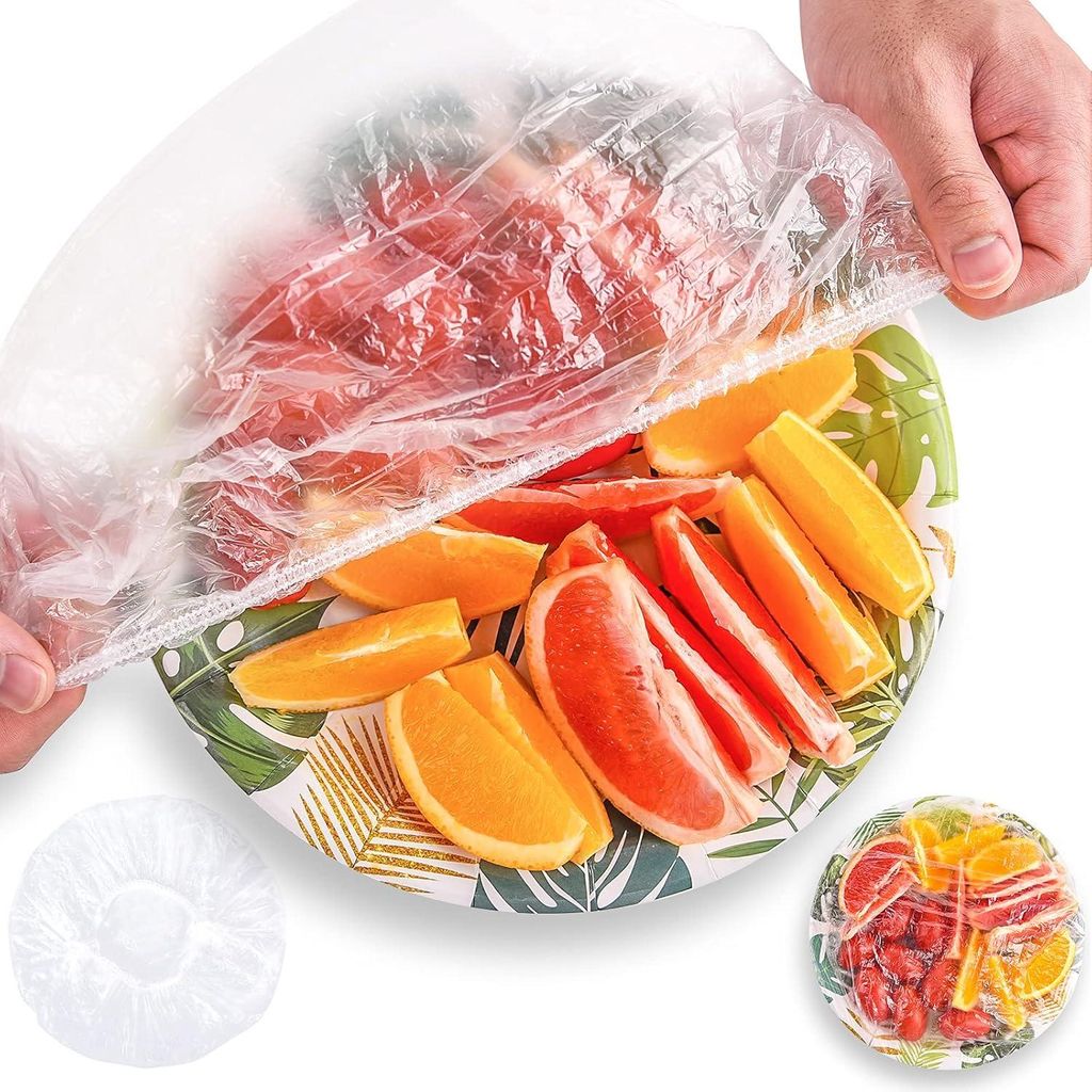 longziming Lebensmittel-Aufbewahrungsbeutel, 100 Stück, elastische, wiederverwendbare Schüsseldeckel, Picknick-Essensreste-Aufbewahrungsbeutel, T...