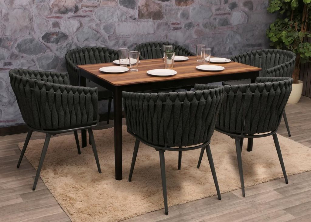 zestaw 6 aluminiowych krzeseł do jadalni HWC-N38, Zdjęcie produktu 