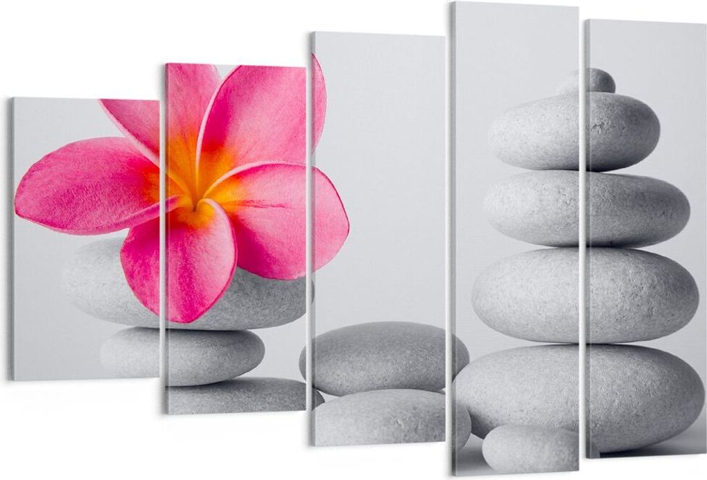 Bild auf Leinwand - Leinwandbild - Spa buddhismus ruhig blume - 150x100cm - Wand Bild - Wanddeko - Leinwanddruck - Bilder - Kunstdruck - Wanddekora...