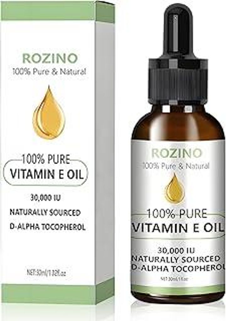 Vitamin E Öl, Vitamin E Öl Bio für Kosmetik, Straffung Prallen Haut, Reines VitaminE-Oil Tropfen für Haut, Narben, Gesicht & Körper - 30ml