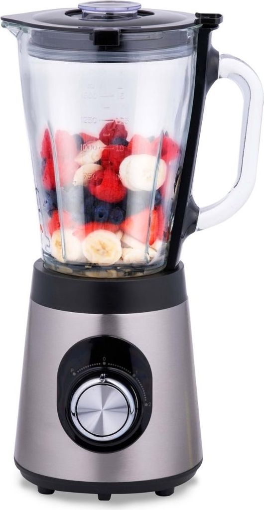 alpina Mixer 1,5L - Smoothie Maker 500W mit Glasbehälter - Küchenmaschine mit 2 Geschwindigkeiten und Pulsfunktion - Blender mit Rutschfeste Fü...