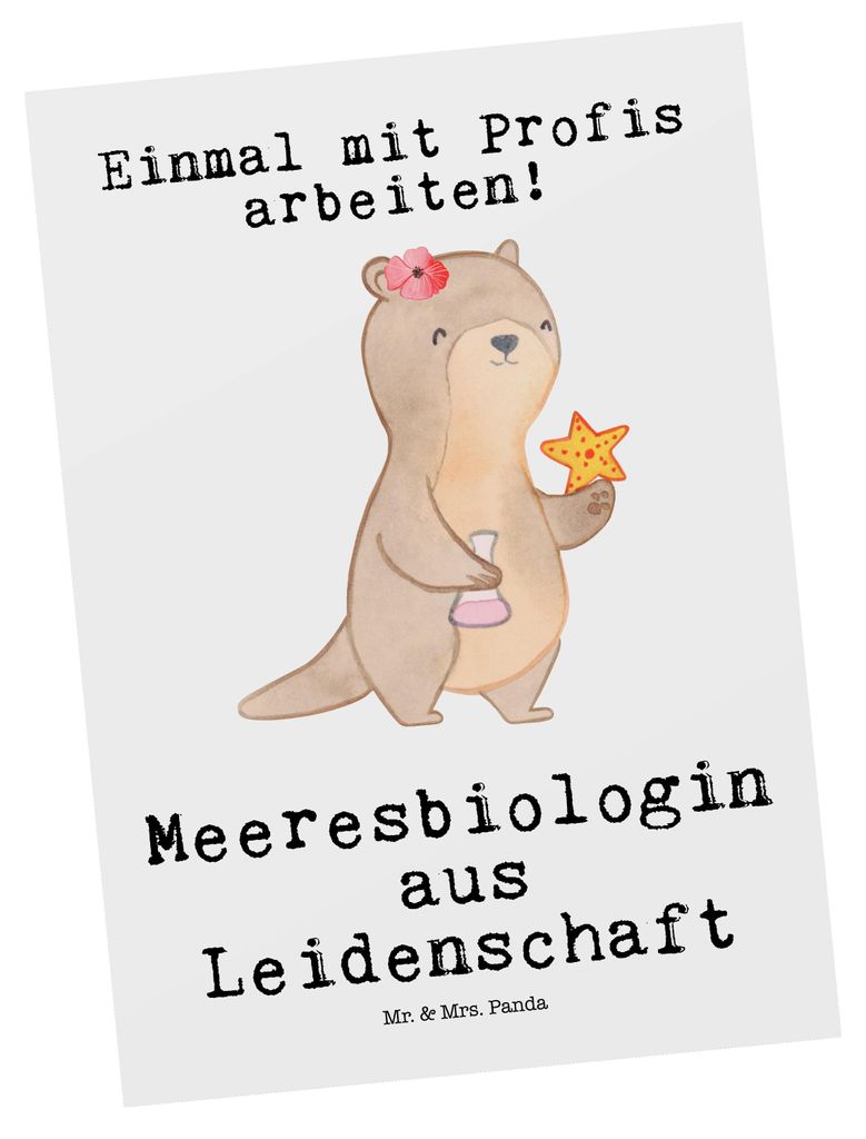 Mr. & Mrs. Panda Postkarte Meeresbiologin Leidenschaft - Weiß - Geschenk, Ansichtskarten, Studium, Witzig, Spruch, Lustig, Grußkarte, Ansichtskar...