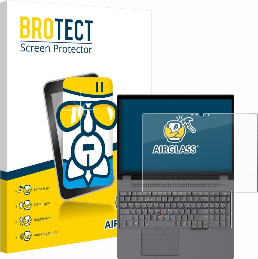BROTECT Schutzglas für Lenovo ThinkPad P16 Gen 2 Touch Schutzfolie Panzer Folie Glas Display Schutz klar