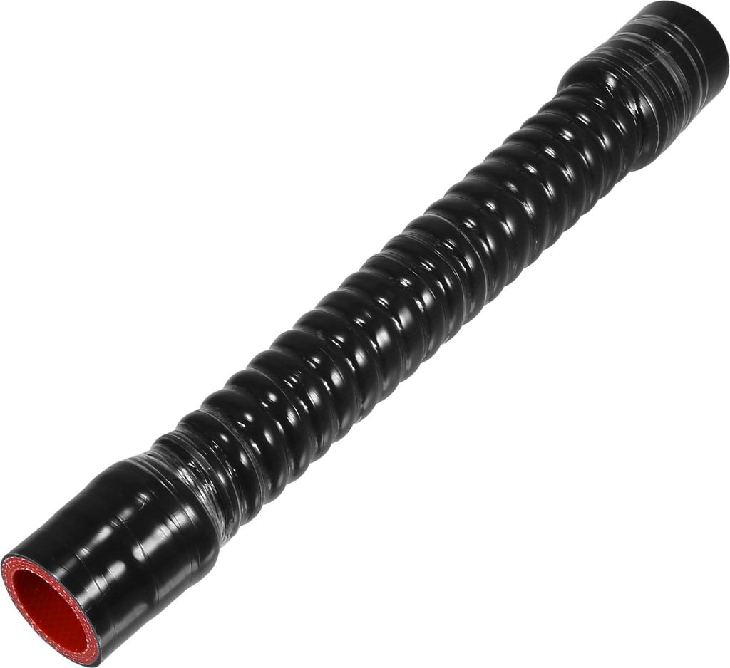 1 Stück 28mm 1,10" ID 300mm 11,81" Länge 0° Schwarzer Roter Gewinde-Silikonschlauch Kühlmittelschlauch Universal