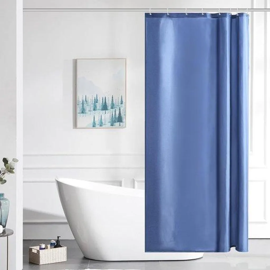 Rideau de douche anti-tache et moisissure bleu 90x180 cm pour douche