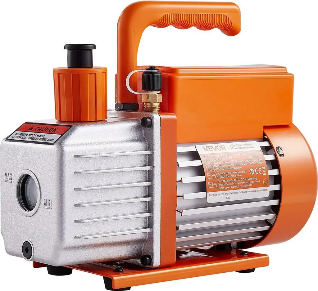 Pompe à vide 115 L/min et manomètre pour systèmes CVC R134a R410a