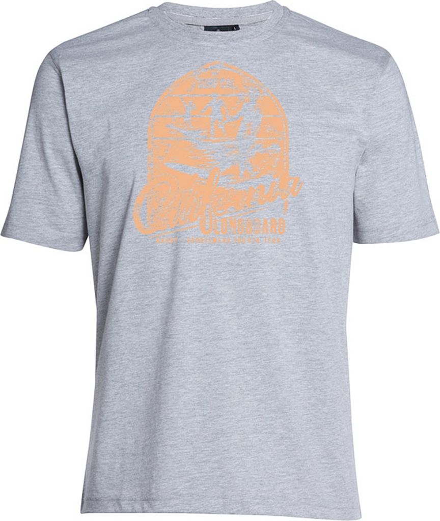 Übergrößen T-Shirt California Longboard beige AHORN SPORTSWEAR grey melange 5XL
