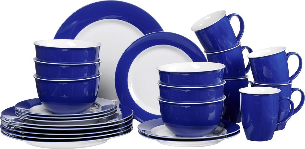 Ritzenhoff & Breker Kombiservice Tafelservice Tischservice 24 tlg Porzellan Blau