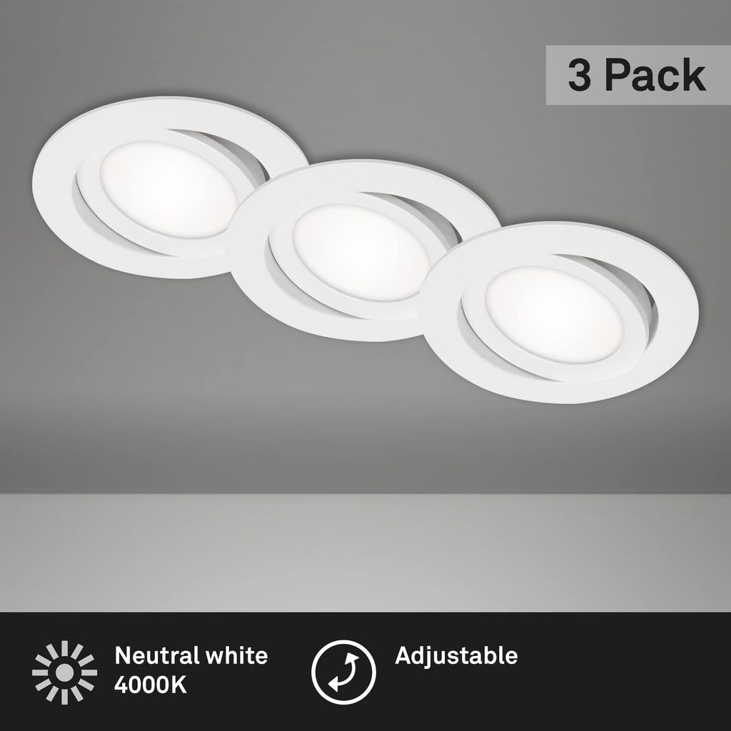 Sada LED vstavaného osvetlenia 3-dielna IP23 3x7W 3x600 lm Obrázok produktu 