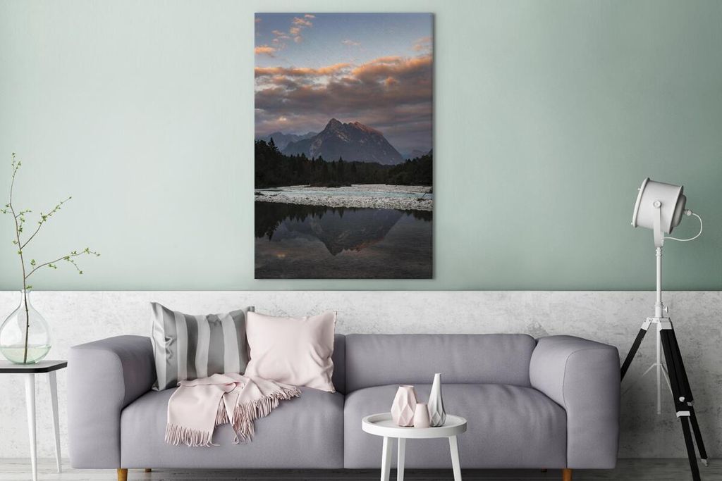 OneMillionCanvasses - Leinwandbilder - 90x140 cm, Blick auf die Julischen Alpen im Triglav-Nationalpark in Slowenien, Wandbilder Kunstdruck Wandd...