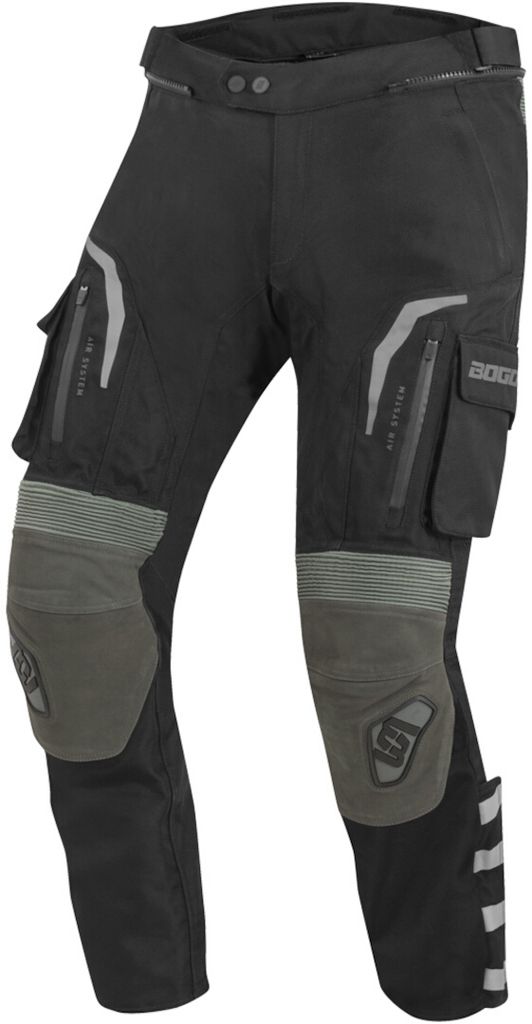 Bogotto Explorer-Z wasserdichte Motorrad Leder-/Textilhose, schwarz/grün, S