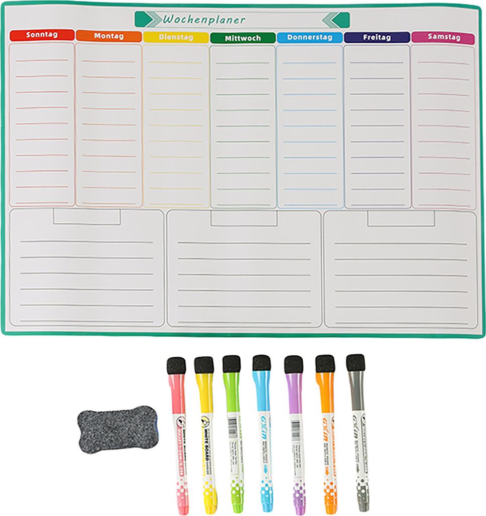 Agenda settimanale Relaxdays da frigo, cancellabile, Immagine del prodotto 