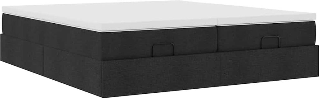 Ottoman-Bett mit Matratzen Schwarz 160x200 cm Stoff