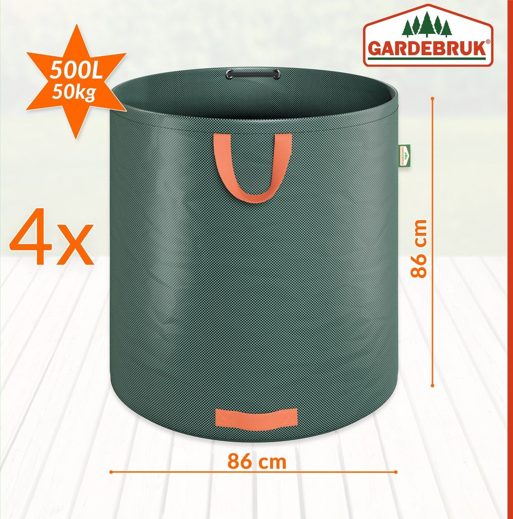 GARDEBRUK® Gartenabfallsack 4x500 Liter 50 kg Belastbarkeit Produktbild 6