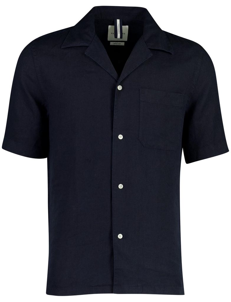 Overhemd Profuomo donkerblauw linnen