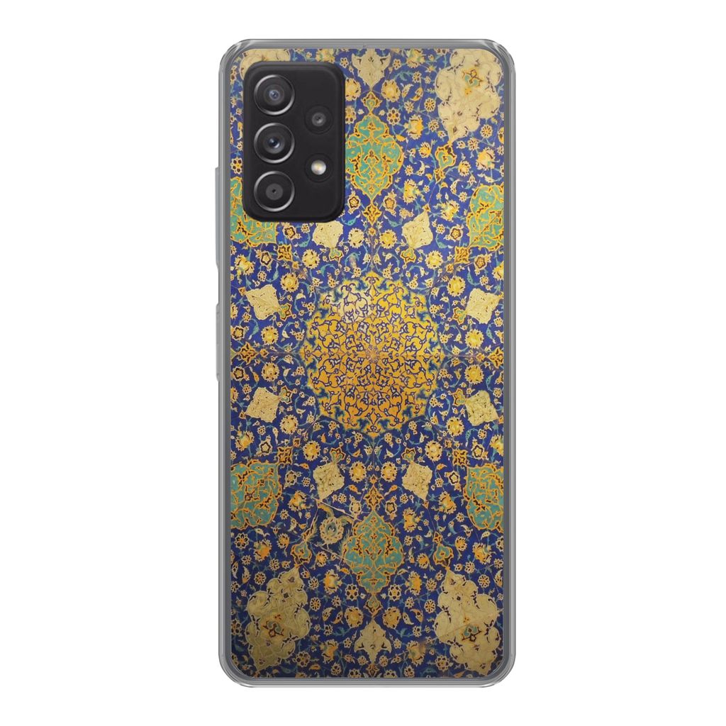 MuchoWow Handyhülle Schutzhülle Hülle für Samsung Galaxy A53 5G Kreis - Decke - Blau Silikon Softcase Handy Hülle - Schutzabdeckung