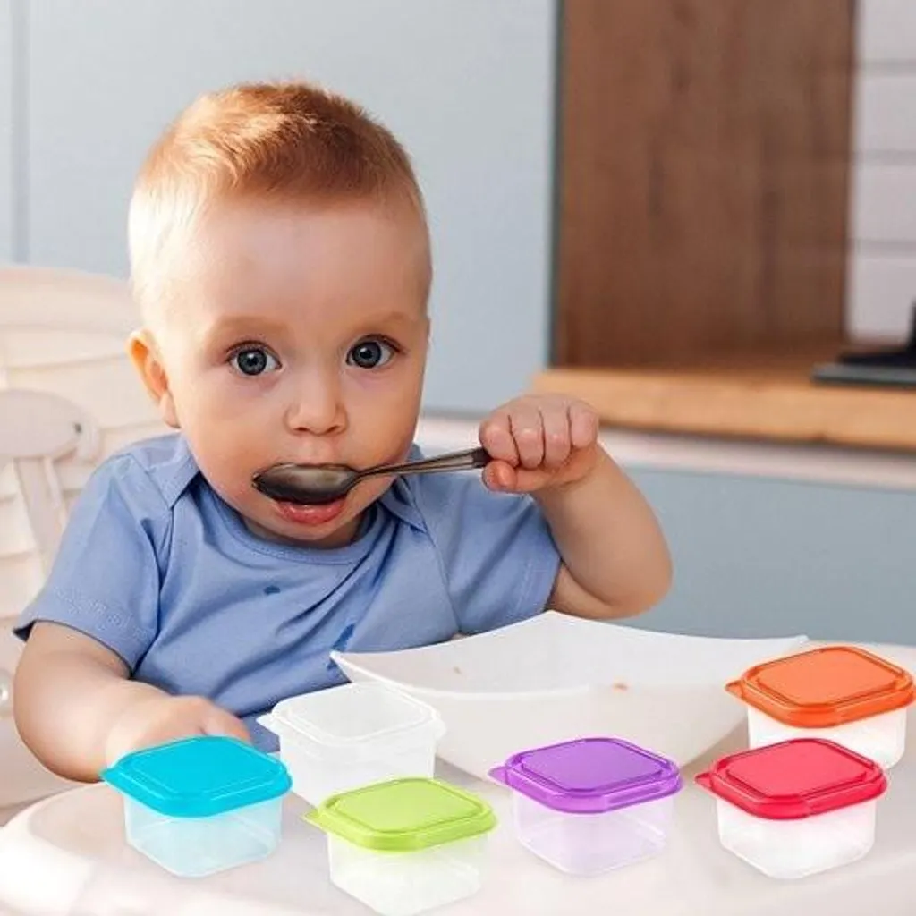 Contenitori in plastica per zuppe e alimenti da asporto con coperchio avvitabile, 907,2 g, confezione da 6, contenitori ermetici in plastica per microonde, congelatore e lavastoviglie, senza BPA