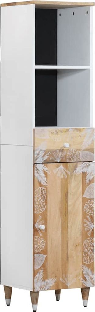 Badschrank 38x33,5x160 cm Massivholz Mango
