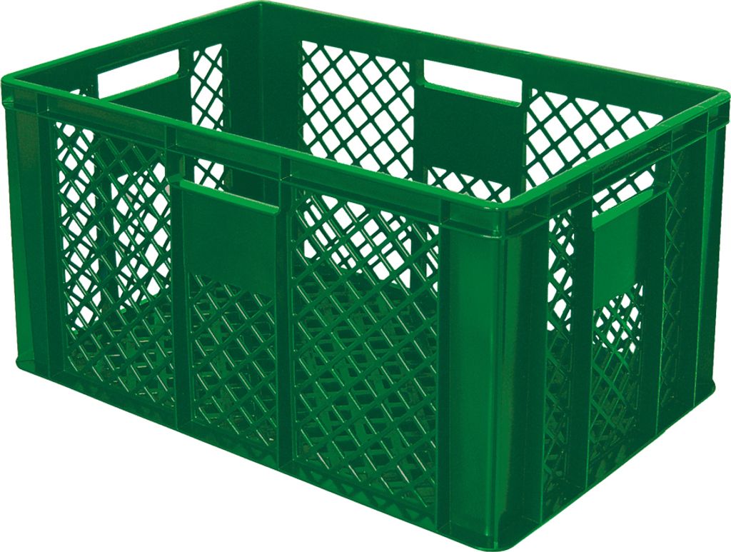 54 Euroboxen / Bäckerkiste, LxBxH 600 x 400 x 320 mm, Palettenware, grün