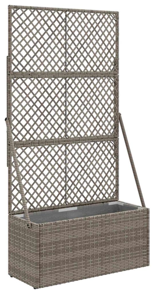 Jardinière avec treillis vidaXL, grise, 70 x 30 x 135 cm, Image du produit 