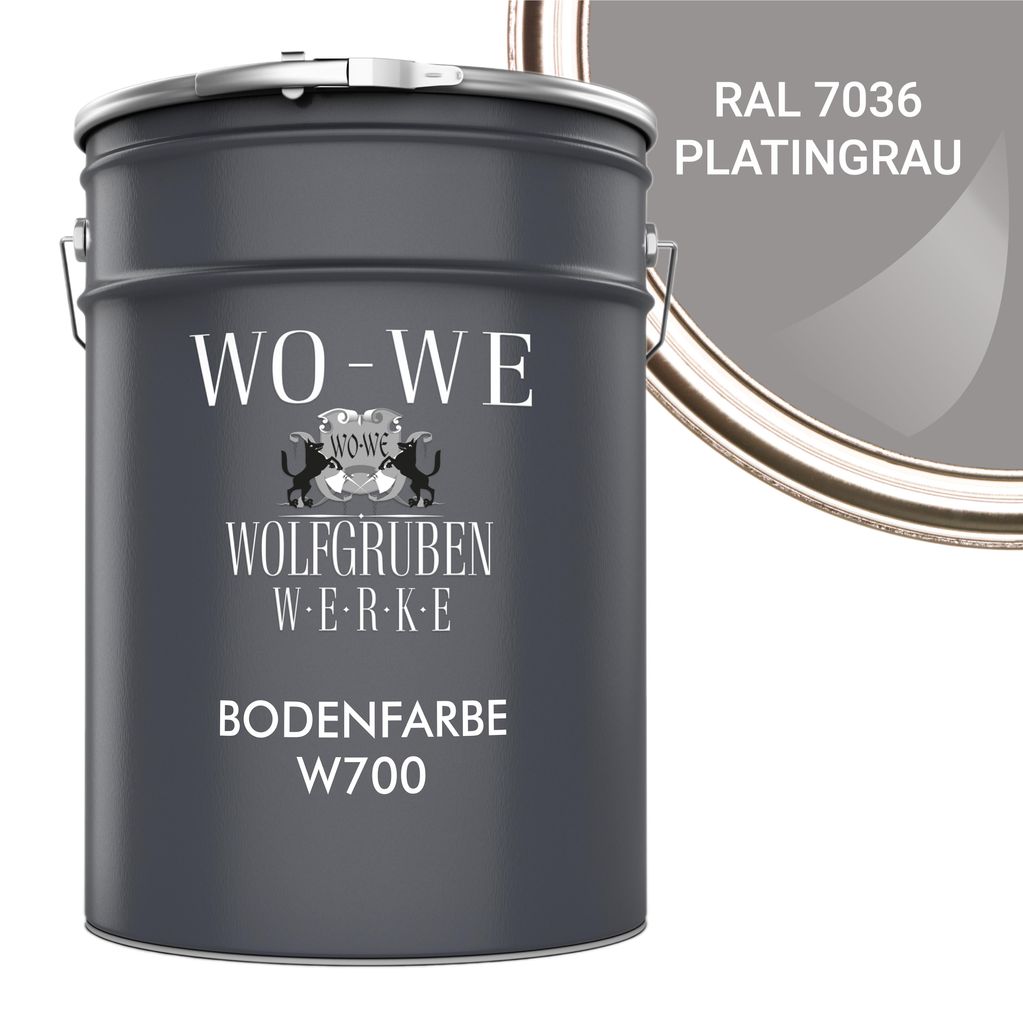 Betonfarbe Bodenfarbe Bodenbeschichtung W700 Platingrau RAL 7036 - 2,5L