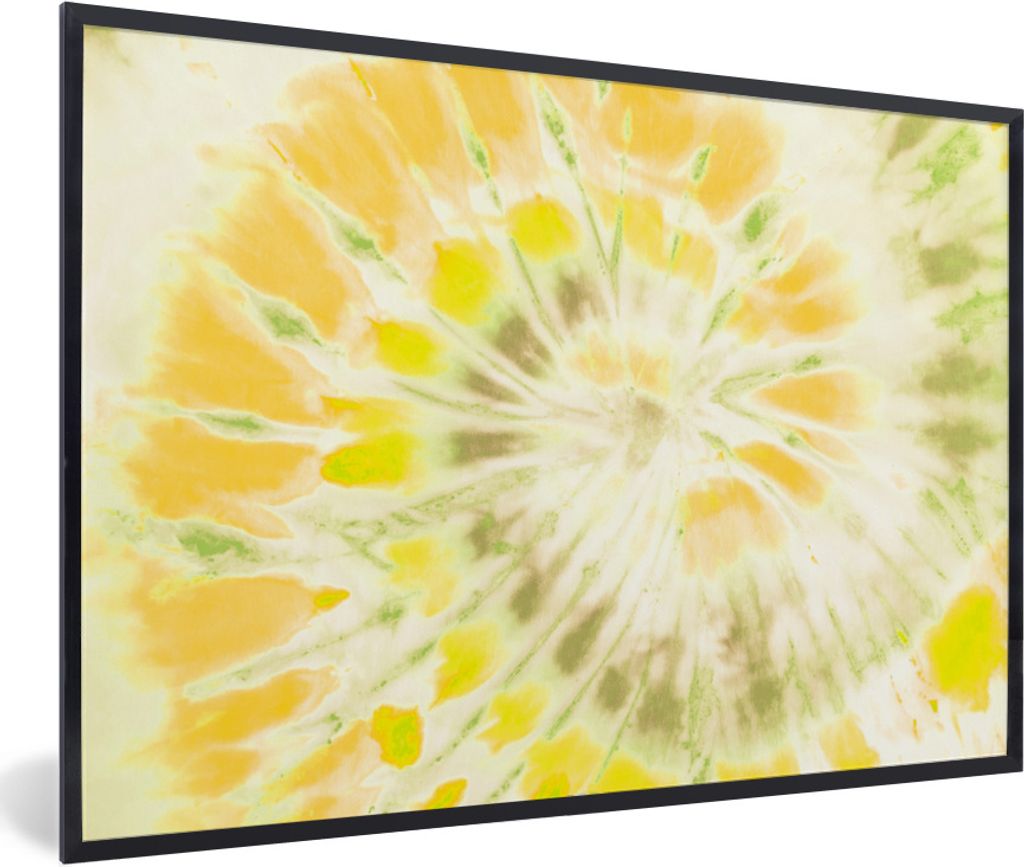 MuchoWow Gerahmtes Poster Sommer - Gelb - Grün 90x60 cm - Poster mit Schwarzem Bilderrahmen Wandposter Rahmen Foto Bilder - Fotorahmen - Foto-Pl...