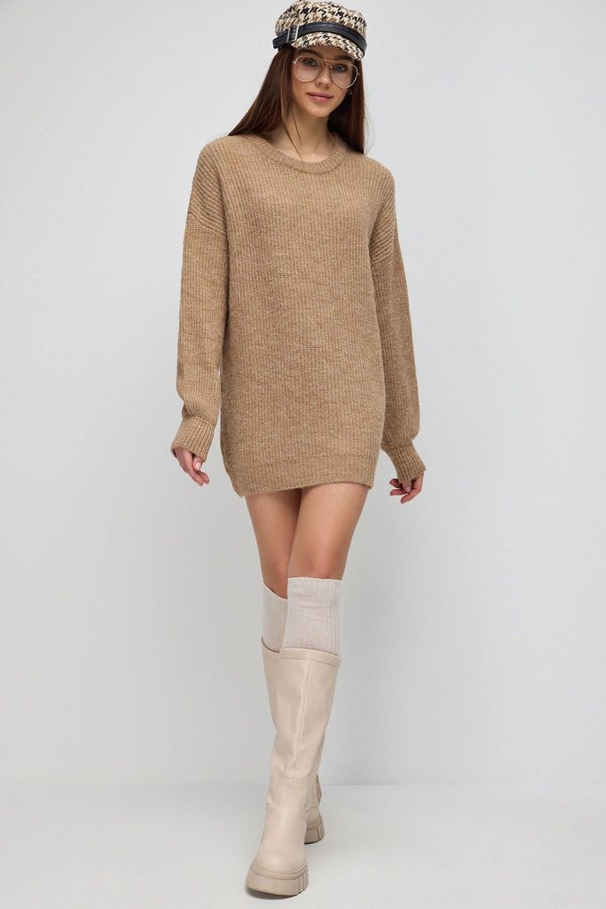 Oversize-Strickpullover, Beige, S