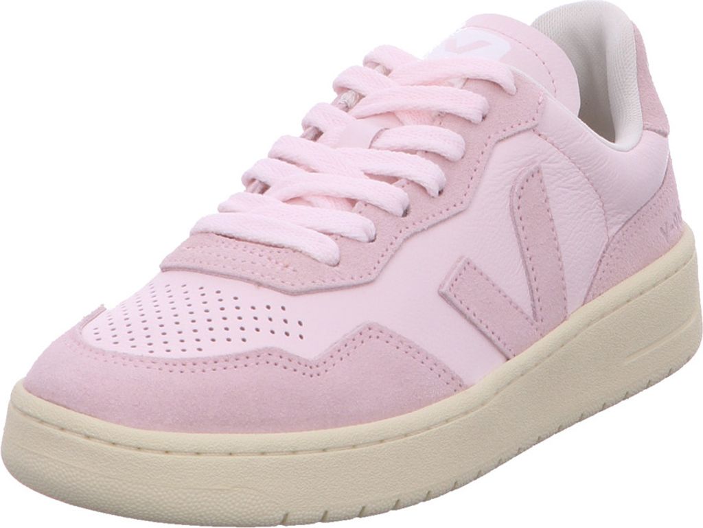 Veja V 90 Leather In White Pink For Women – 4 UK - 37 EU - 6 US / White Pink