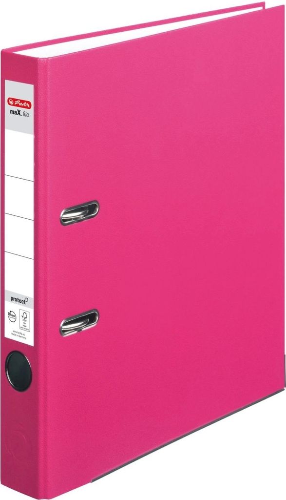 Ordner protect Kunststoff (PP) A4 5cm pink maX.file Packung mit 25 Stück