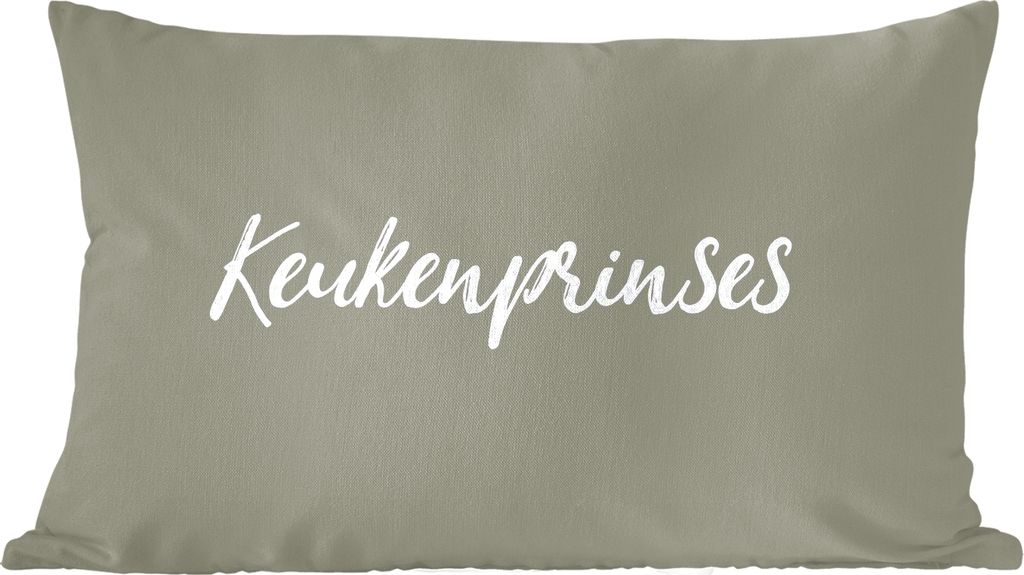 MuchoWow Zierkissen Sofakissen Wohnzimmer Dekokissen 60x40 cm Zitate - Küchenprinzessinnen - Sprichwörter - Frauen - Kopfkissen - Polster mit Foto