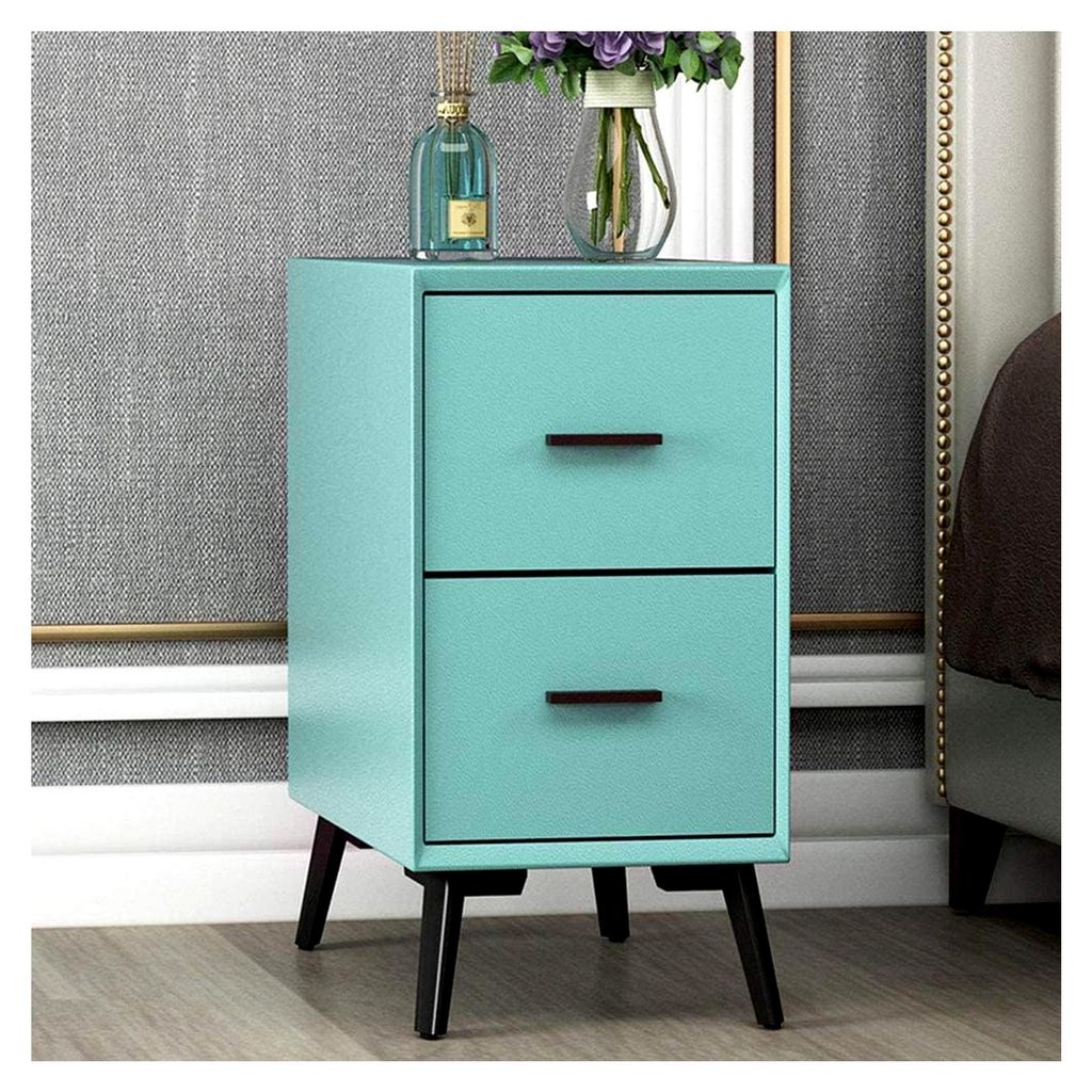 Holz-Nachttisch mit 2 Schubladen, nordischer Beistelltisch mit Holzbeinen für Schlafzimmer, Wohnzimmer und Gästezimmer