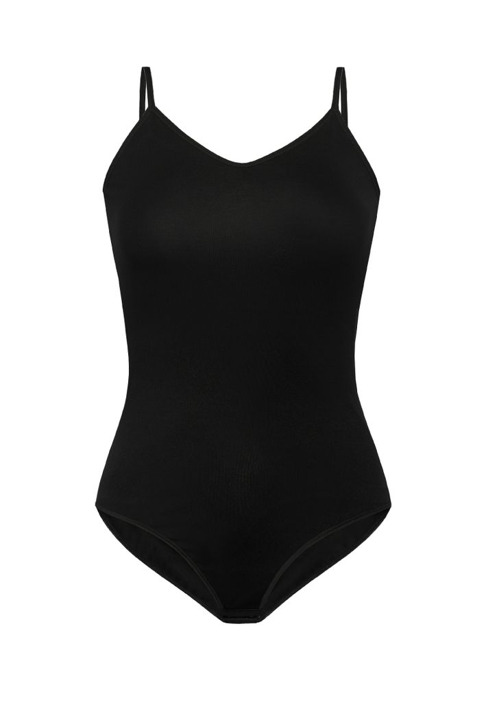 Teyli Klassischer Bodysuit mit Rundhalsausschnitt Classico Female 2402 schwarz XXL