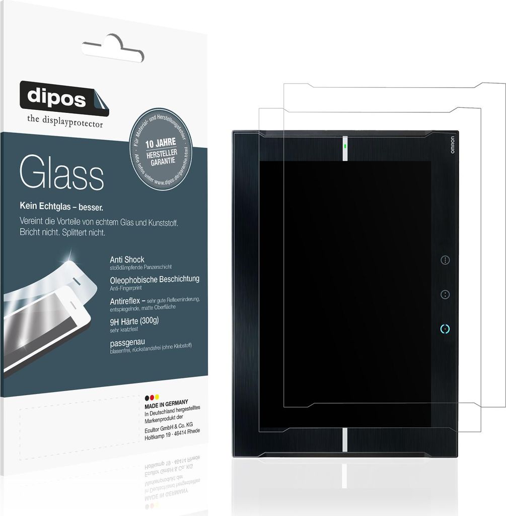 2x Schutzfolie für Omron Na5-15W101B-V1 matt - Anti-Shock 9H Folie dipos Glass Kunststoffglas